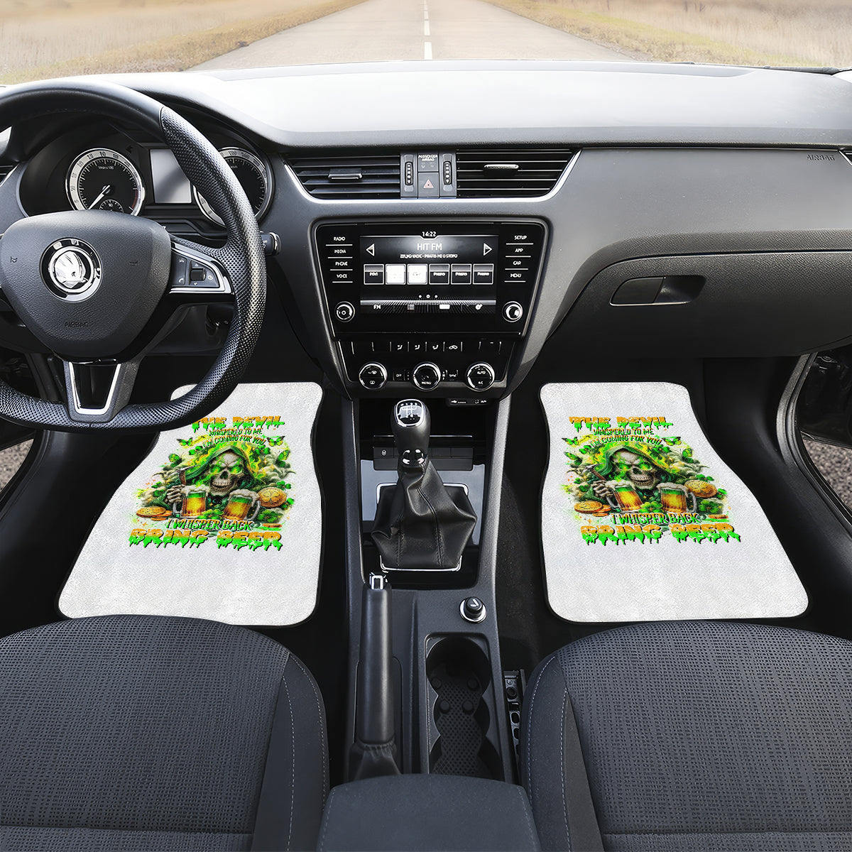Irish Skull Car Mats I Whisper Back Bring Beer - Wonder Print Shop
