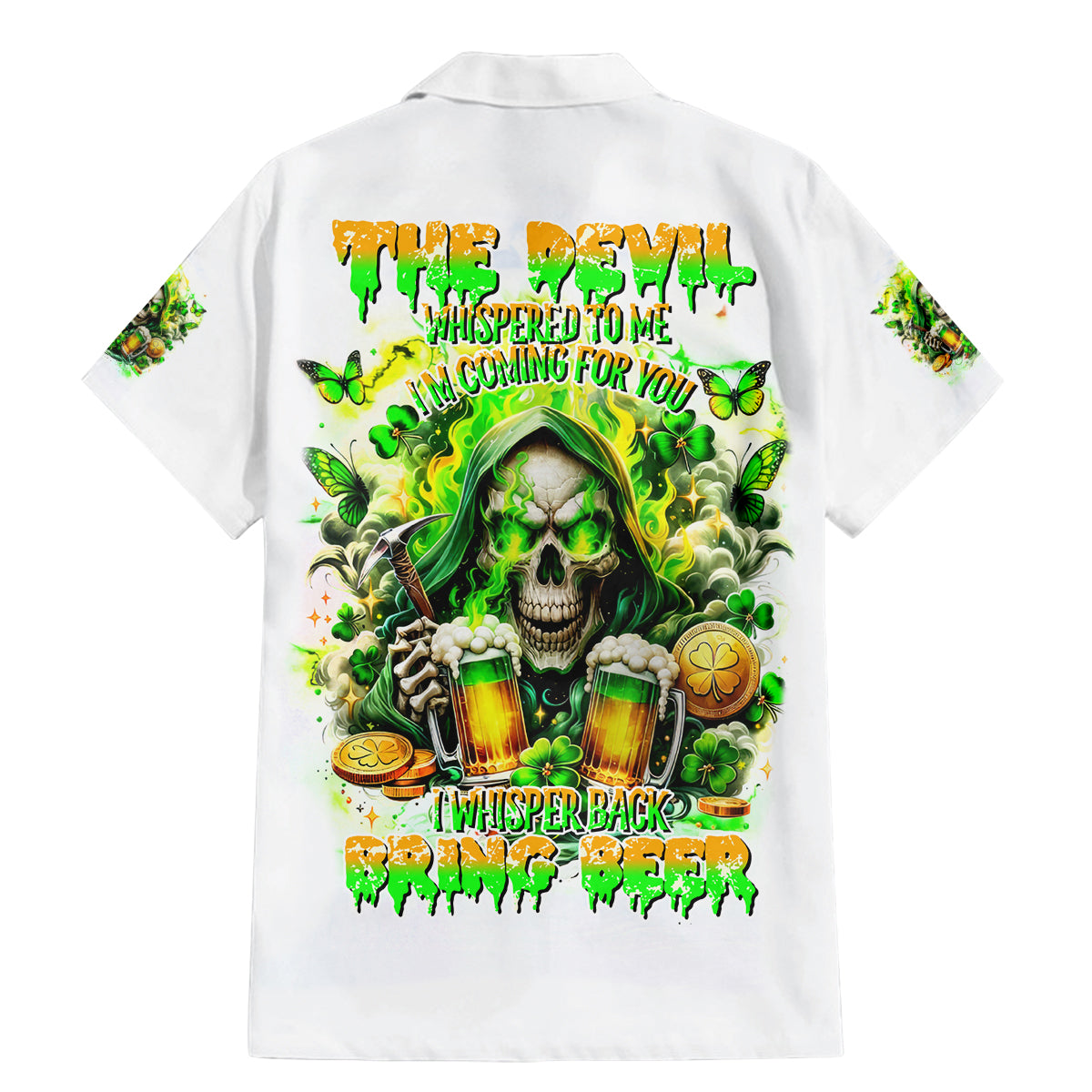 Irish Skull Family Matching Mermaid Dress and Hawaiian Shirt I Whisper Back Bring Beer - Wonder Print Shop