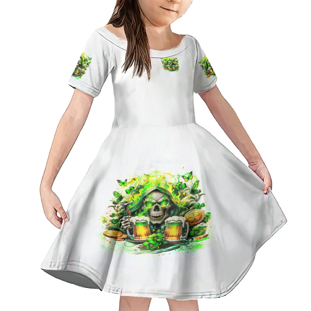 Irish Skull Family Matching Puletasi and Hawaiian Shirt I Whisper Back Bring Beer - Wonder Print Shop