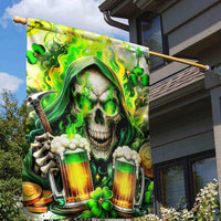 Irish Skull Garden Flag I Whisper Back Bring Beer - Wonder Print Shop