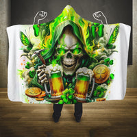 Irish Skull Hooded Blanket I Whisper Back Bring Beer
