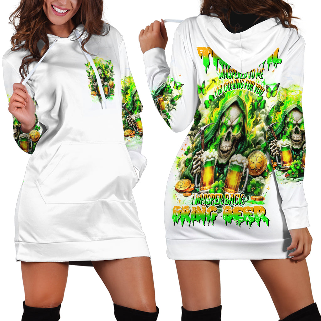 Irish Skull Hoodie Dress I Whisper Back Bring Beer - Wonder Print Shop
