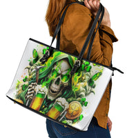 Irish Skull Leather Tote Bag I Whisper Back Bring Beer - Wonder Print Shop