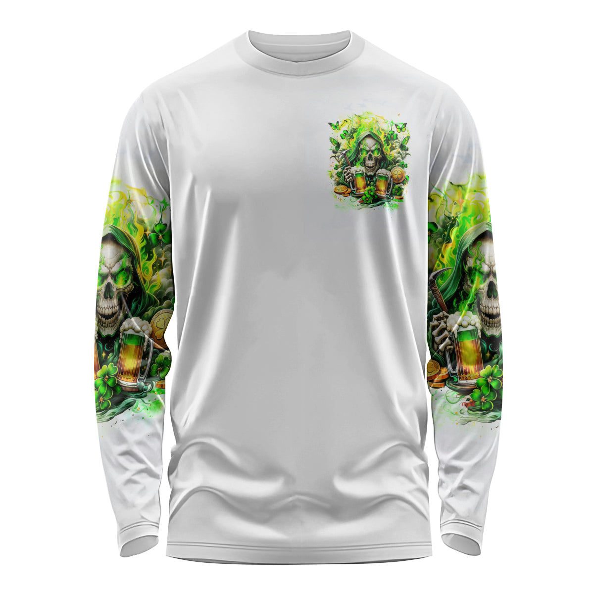 Irish Skull Long Sleeve Shirt I Whisper Back Bring Beer - Wonder Print Shop