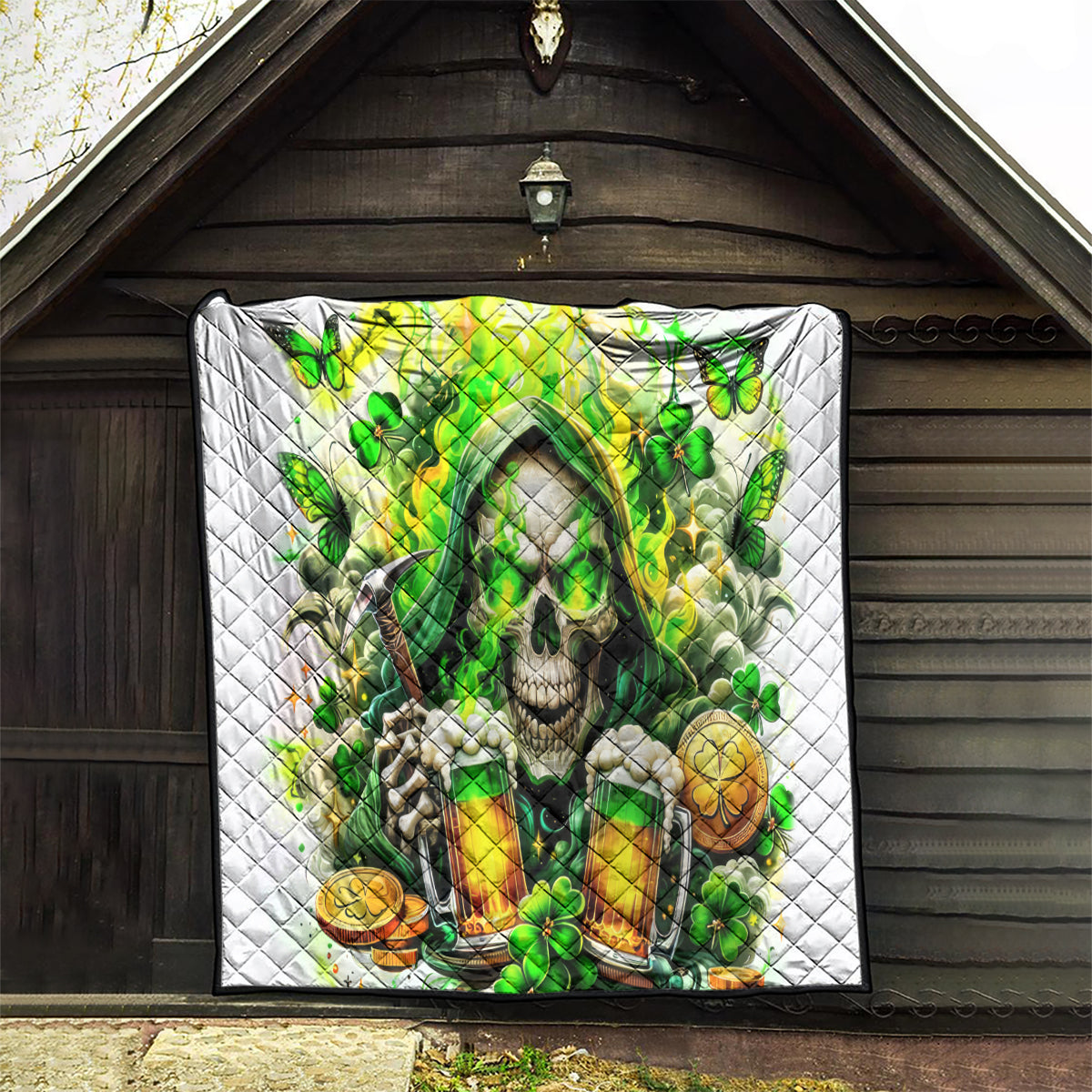 Irish Skull Quilt I Whisper Back Bring Beer - Wonder Print Shop