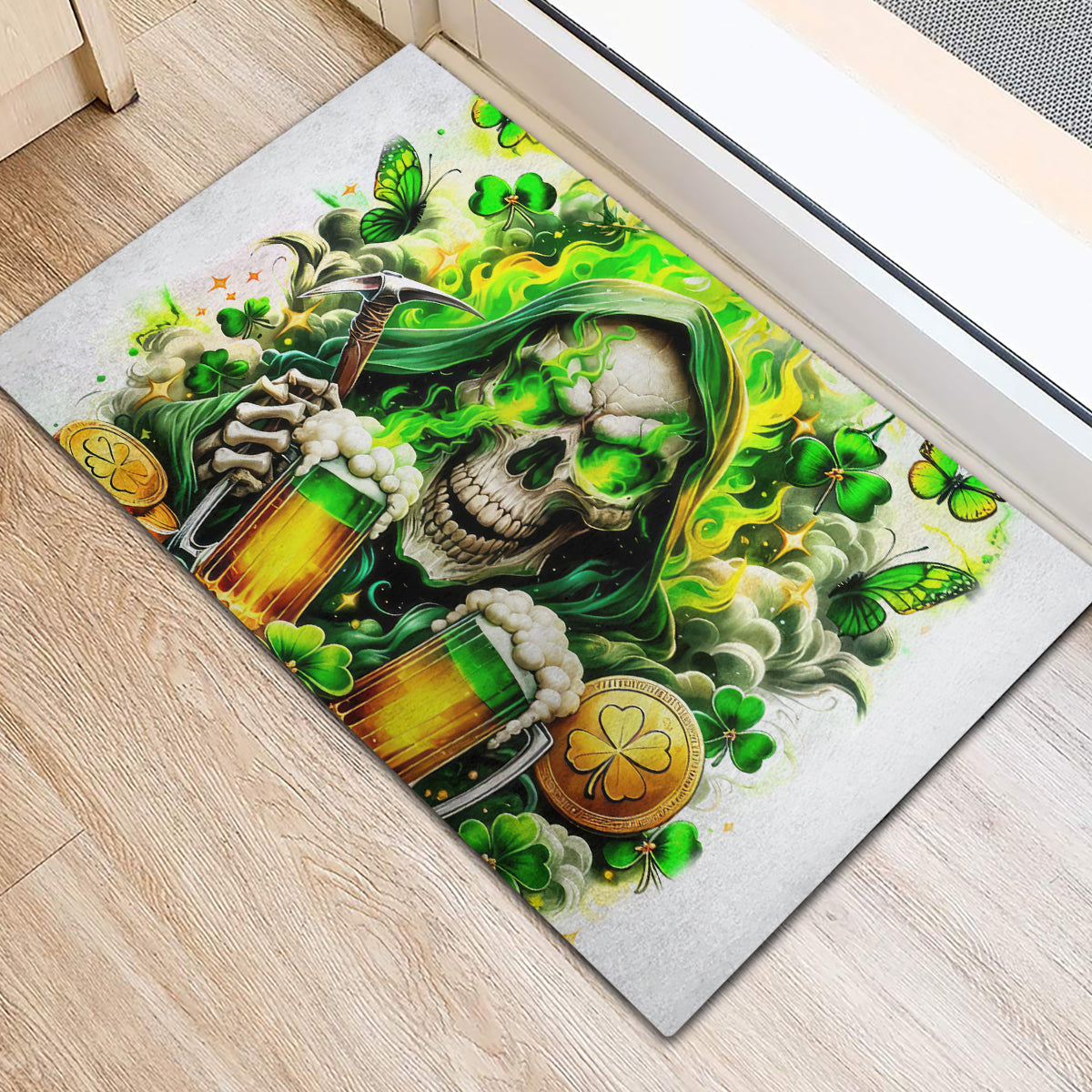 Irish Skull Rubber Doormat I Whisper Back Bring Beer - Wonder Print Shop