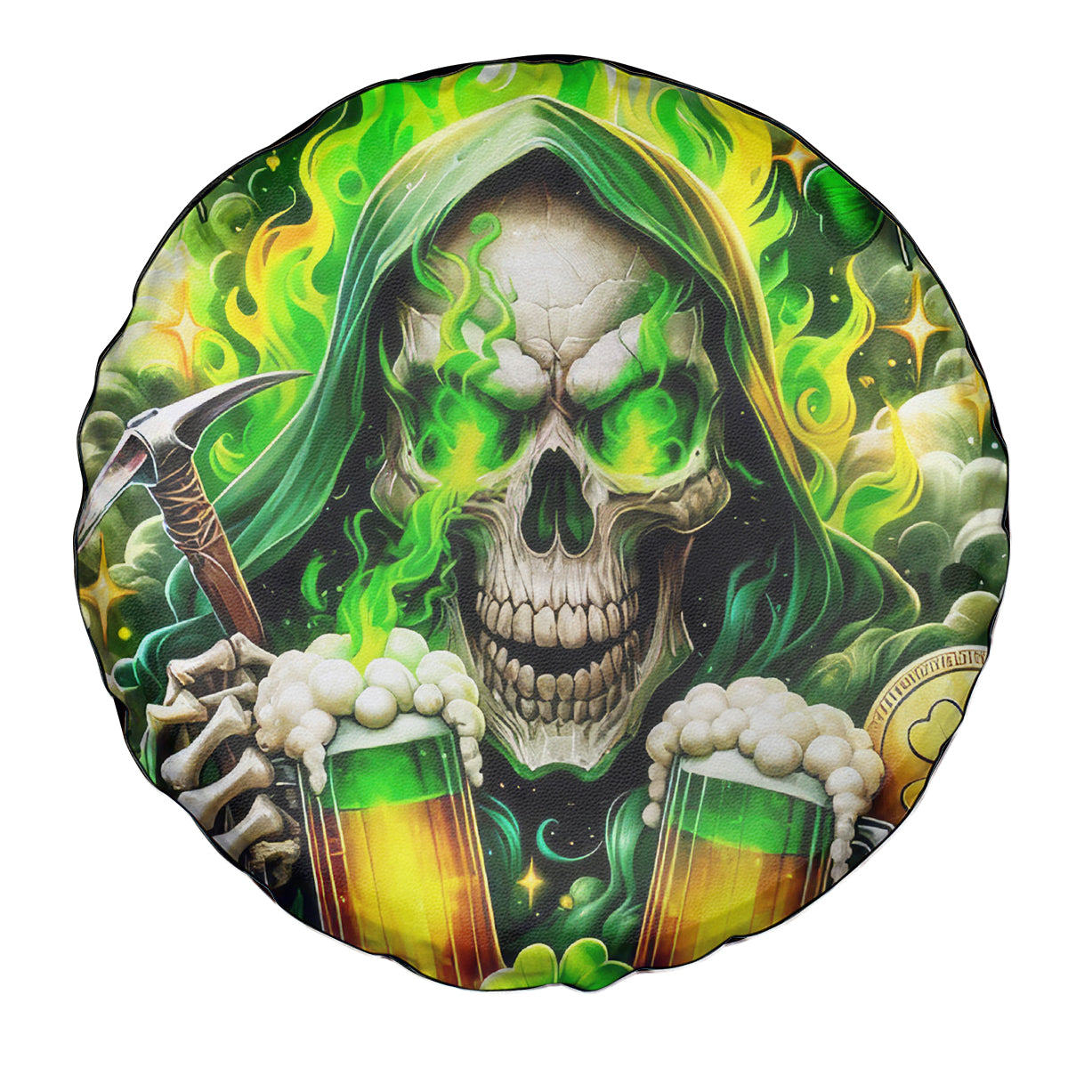 Irish Skull Spare Tire Cover I Whisper Back Bring Beer - Wonder Print Shop