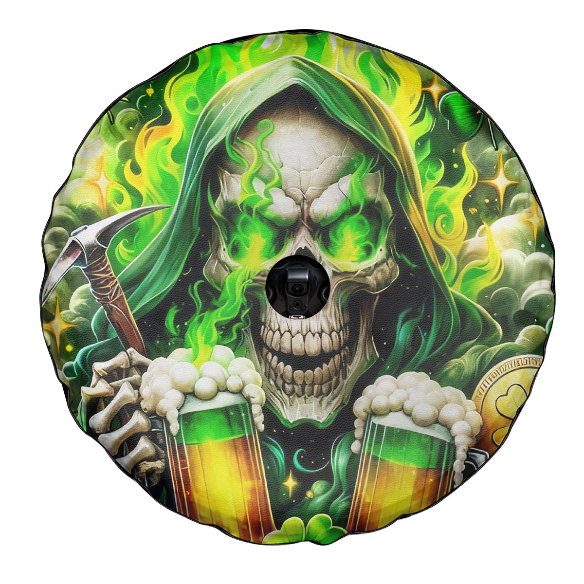 Irish Skull Spare Tire Cover I Whisper Back Bring Beer - Wonder Print Shop