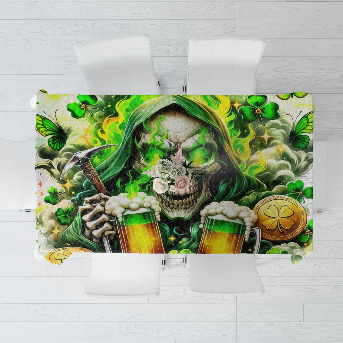 Irish Skull Tablecloth I Whisper Back Bring Beer - Wonder Print Shop