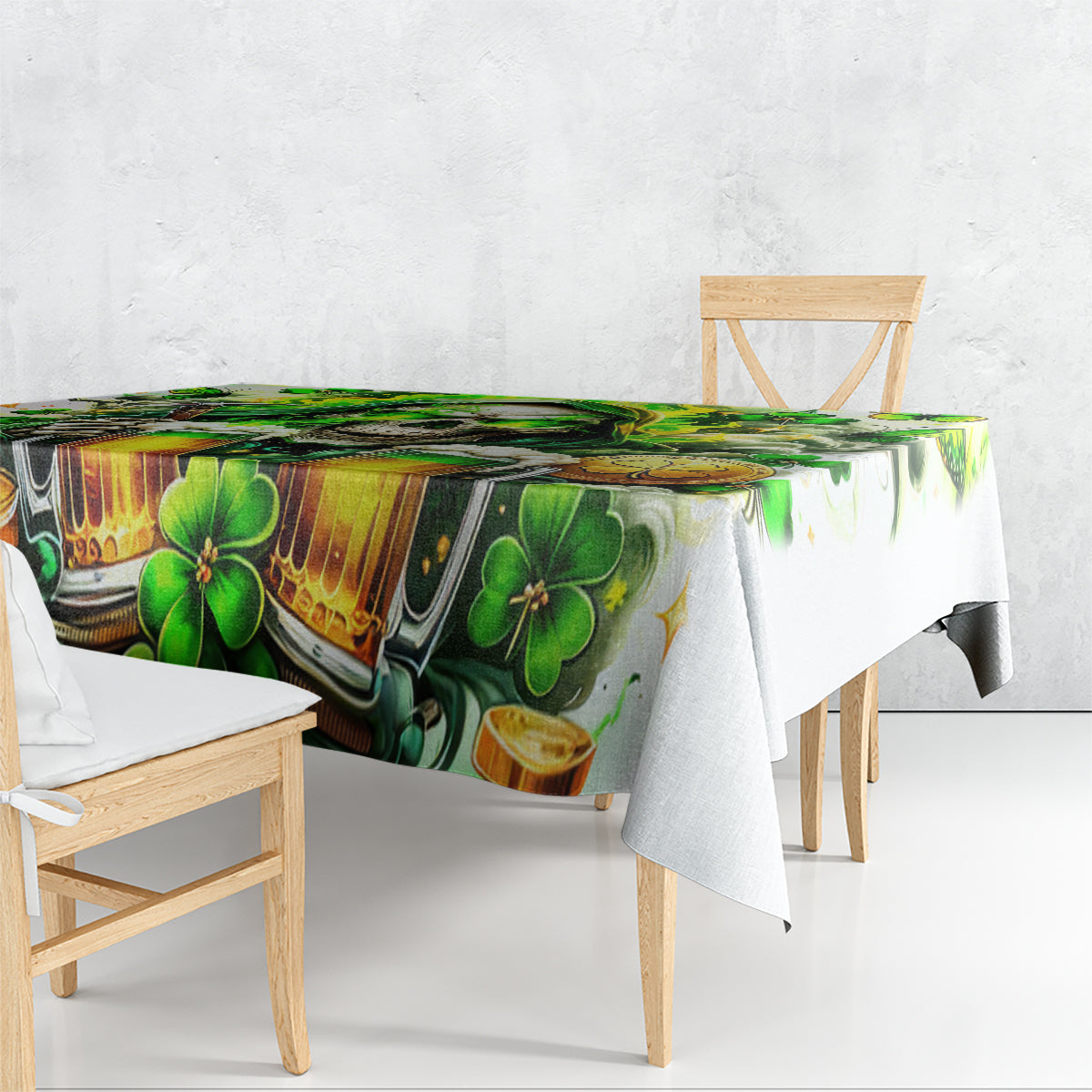 Irish Skull Tablecloth I Whisper Back Bring Beer - Wonder Print Shop