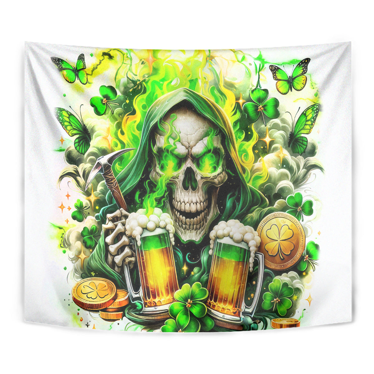Irish Skull Tapestry I Whisper Back Bring Beer - Wonder Print Shop