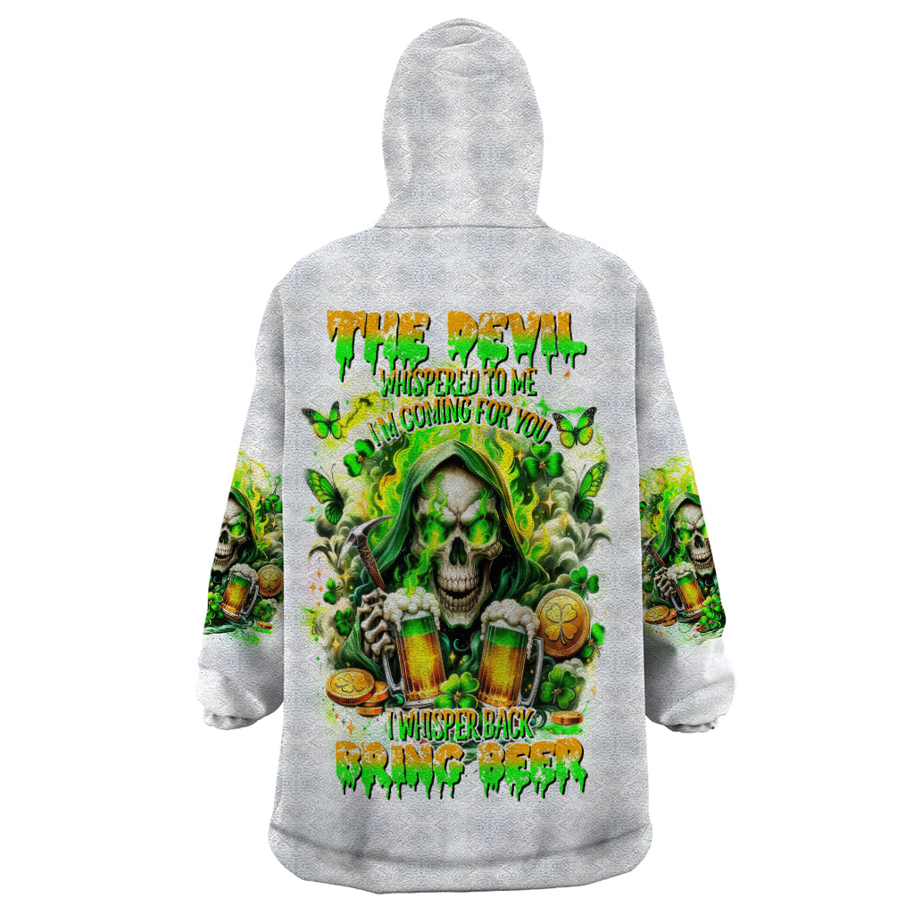 Irish Skull Wearable Blanket Hoodie I Whisper Back Bring Beer - Wonder Print Shop