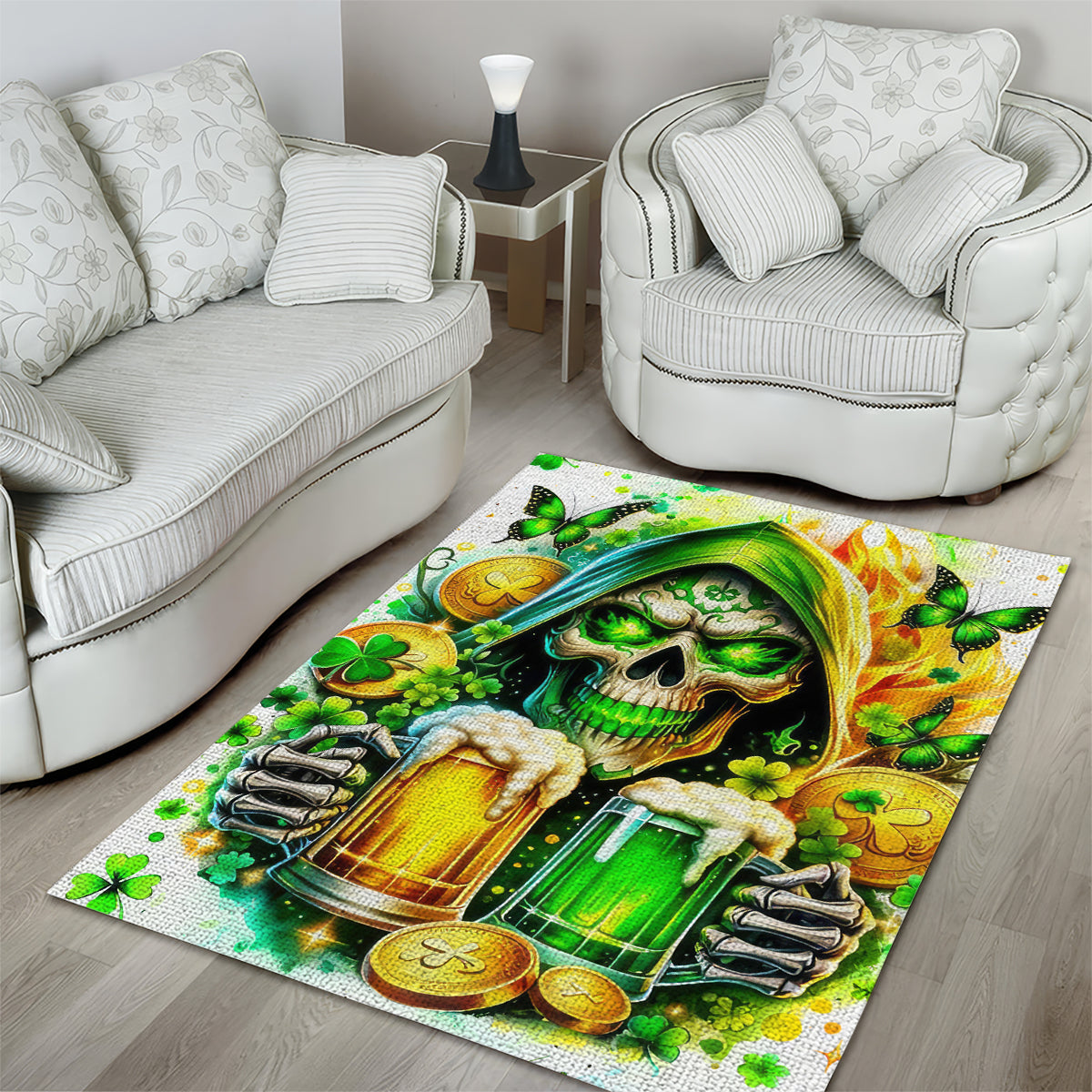 Irish Skull Area Rug To Wash Down Another Beer To Wash Down This Beer - Wonder Print Shop