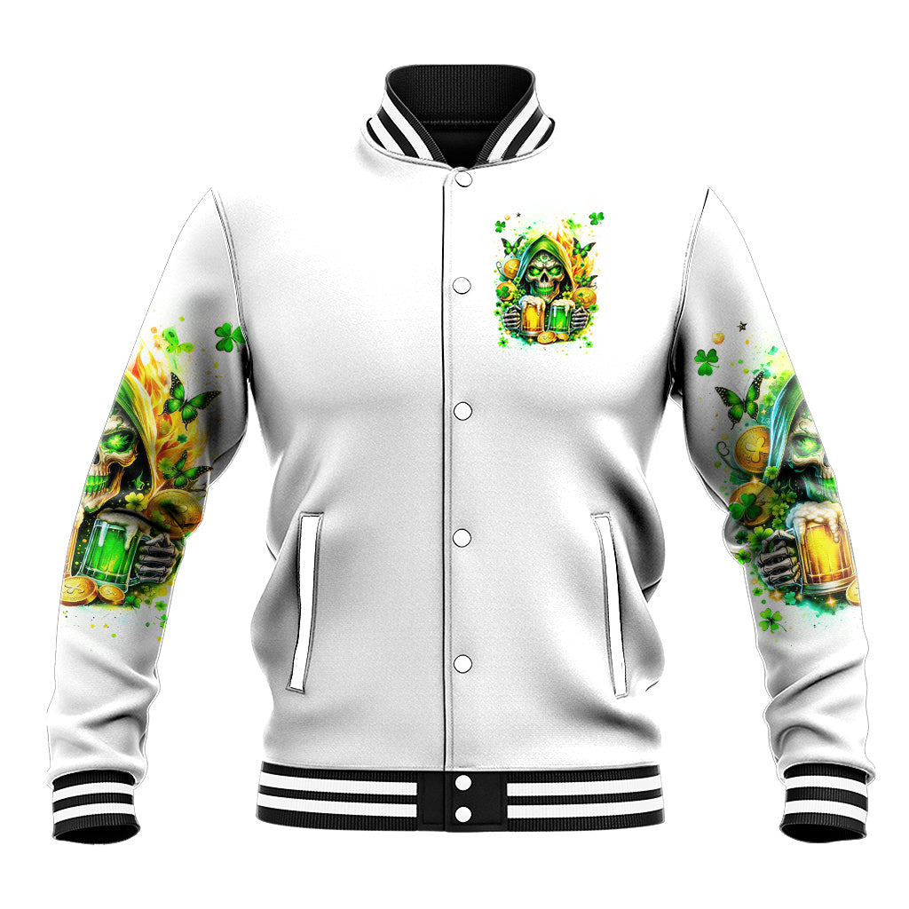 Irish Skull Baseball Jacket To Wash Down Another Beer To Wash Down This Beer - Wonder Print Shop