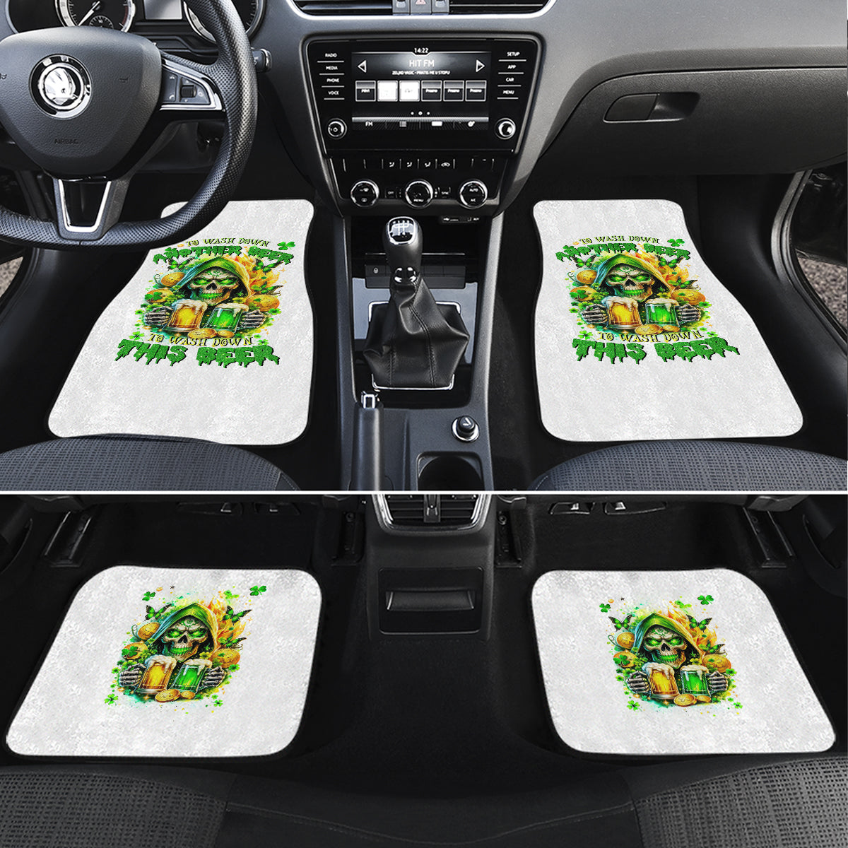 Irish Skull Car Mats To Wash Down Another Beer To Wash Down This Beer - Wonder Print Shop