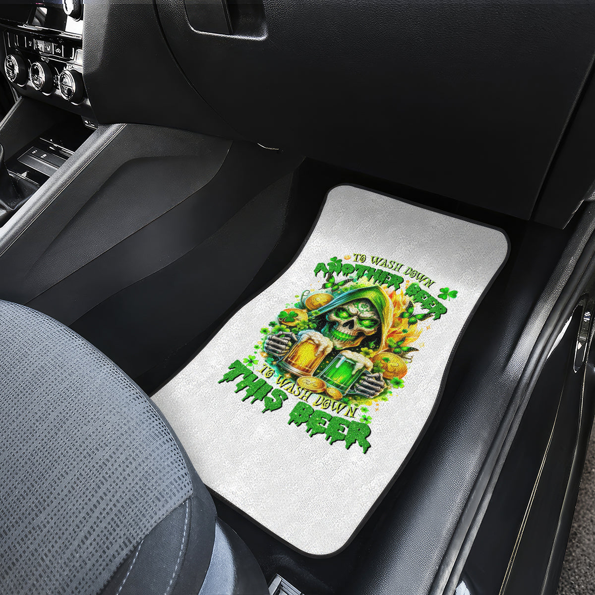 Irish Skull Car Mats To Wash Down Another Beer To Wash Down This Beer - Wonder Print Shop