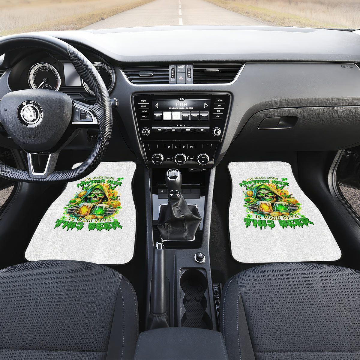 Irish Skull Car Mats To Wash Down Another Beer To Wash Down This Beer - Wonder Print Shop