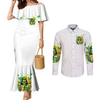 Irish Skull Couples Matching Mermaid Dress and Long Sleeve Button Shirt To Wash Down Another Beer To Wash Down This Beer