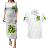 Irish Skull Couples Matching Puletasi and Hawaiian Shirt To Wash Down Another Beer To Wash Down This Beer - Wonder Print Shop