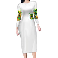 Irish Skull Family Matching Long Sleeve Bodycon Dress and Hawaiian Shirt To Wash Down Another Beer To Wash Down This Beer - Wonder Print Shop