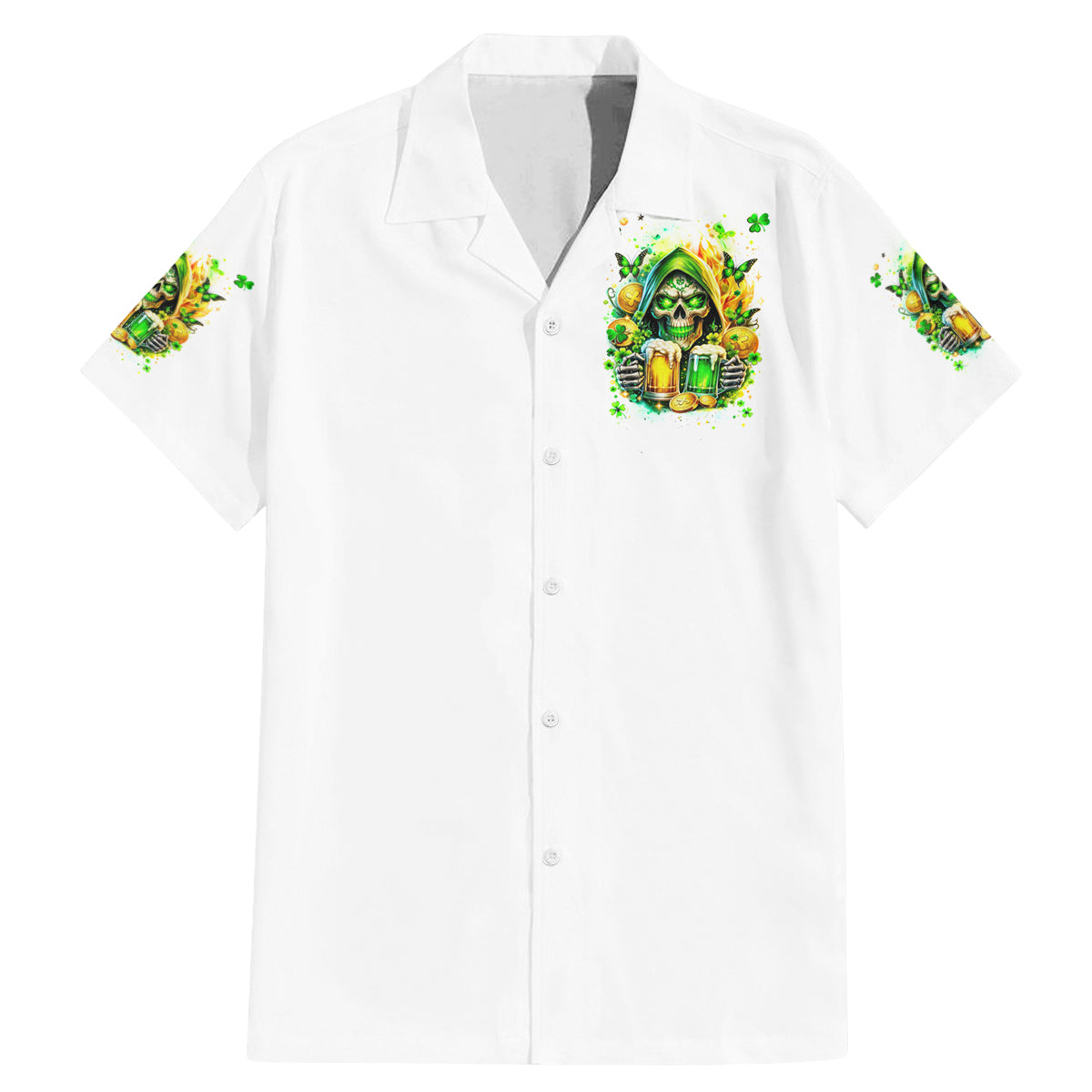 Irish Skull Family Matching Mermaid Dress and Hawaiian Shirt To Wash Down Another Beer To Wash Down This Beer - Wonder Print Shop