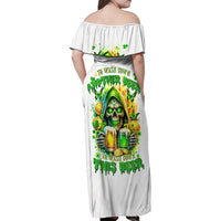 Irish Skull Family Matching Off Shoulder Maxi Dress and Hawaiian Shirt To Wash Down Another Beer To Wash Down This Beer - Wonder Print Shop