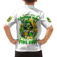 Irish Skull Family Matching Short Sleeve Bodycon Dress and Hawaiian Shirt To Wash Down Another Beer To Wash Down This Beer - Wonder Print Shop