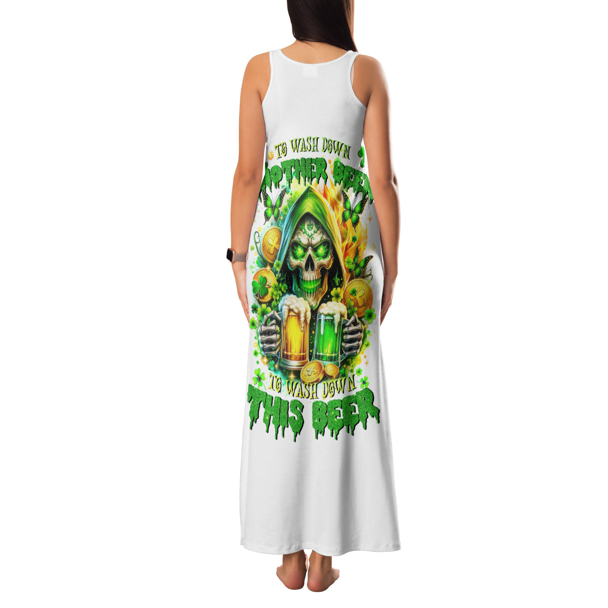 Irish Skull Family Matching Tank Maxi Dress and Hawaiian Shirt To Wash Down Another Beer To Wash Down This Beer - Wonder Print Shop