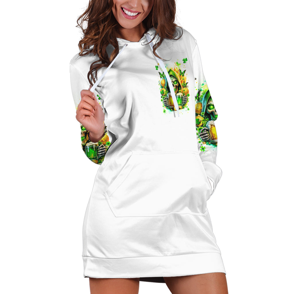 Irish Skull Hoodie Dress To Wash Down Another Beer To Wash Down This Beer - Wonder Print Shop