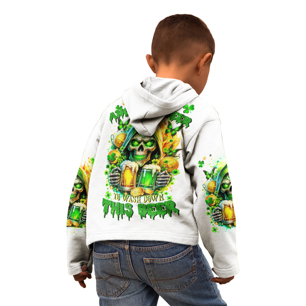 Irish Skull Kid Hoodie To Wash Down Another Beer To Wash Down This Beer - Wonder Print Shop