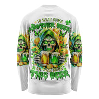 Irish Skull Long Sleeve Shirt To Wash Down Another Beer To Wash Down This Beer - Wonder Print Shop