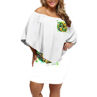 Irish Skull Off Shoulder Short Dress To Wash Down Another Beer To Wash Down This Beer - Wonder Print Shop