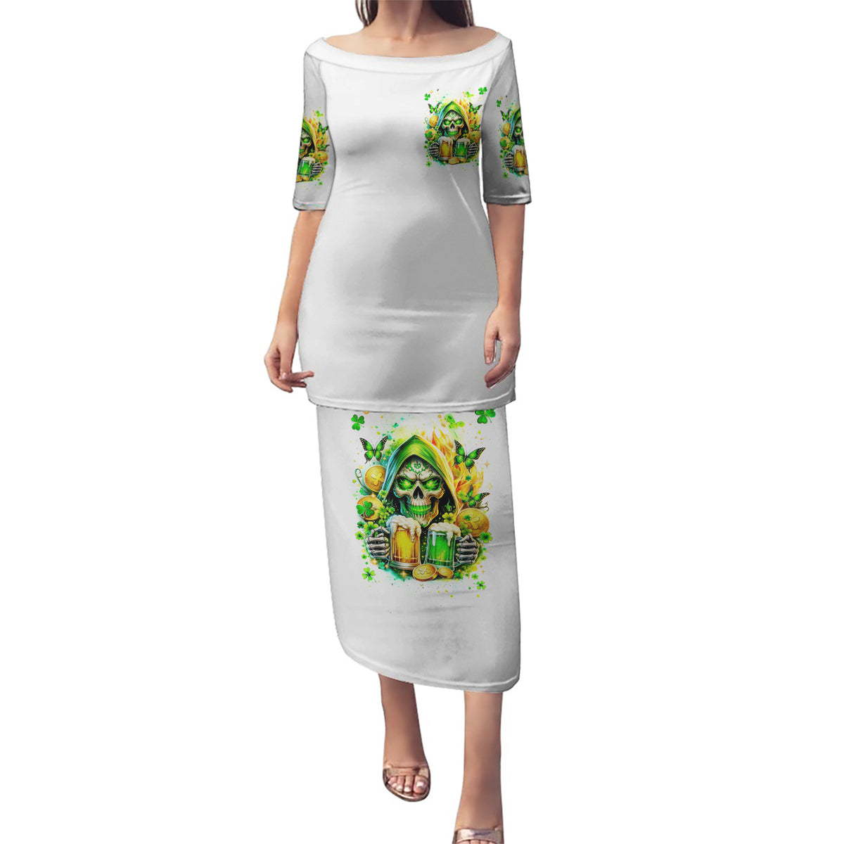 Irish Skull Puletasi To Wash Down Another Beer To Wash Down This Beer - Wonder Print Shop