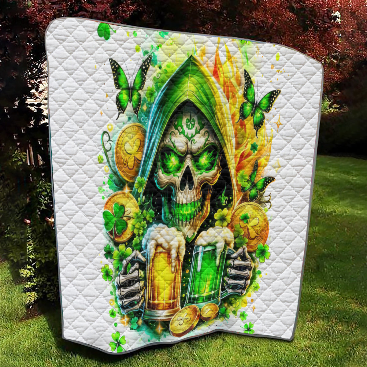 Irish Skull Quilt To Wash Down Another Beer To Wash Down This Beer - Wonder Print Shop