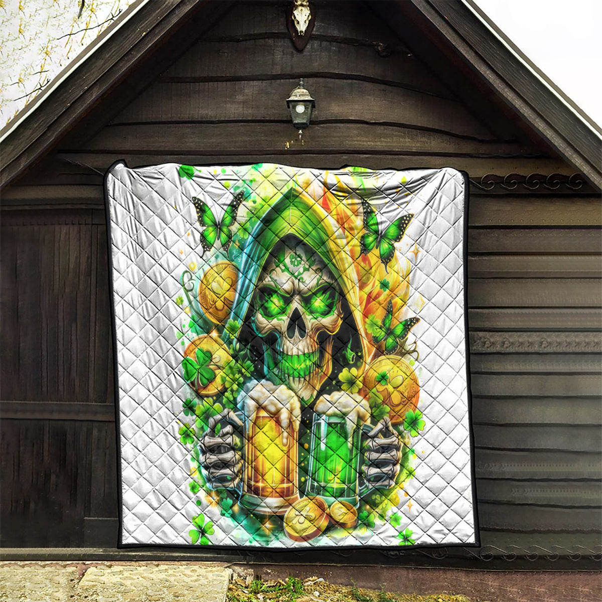 Irish Skull Quilt To Wash Down Another Beer To Wash Down This Beer - Wonder Print Shop