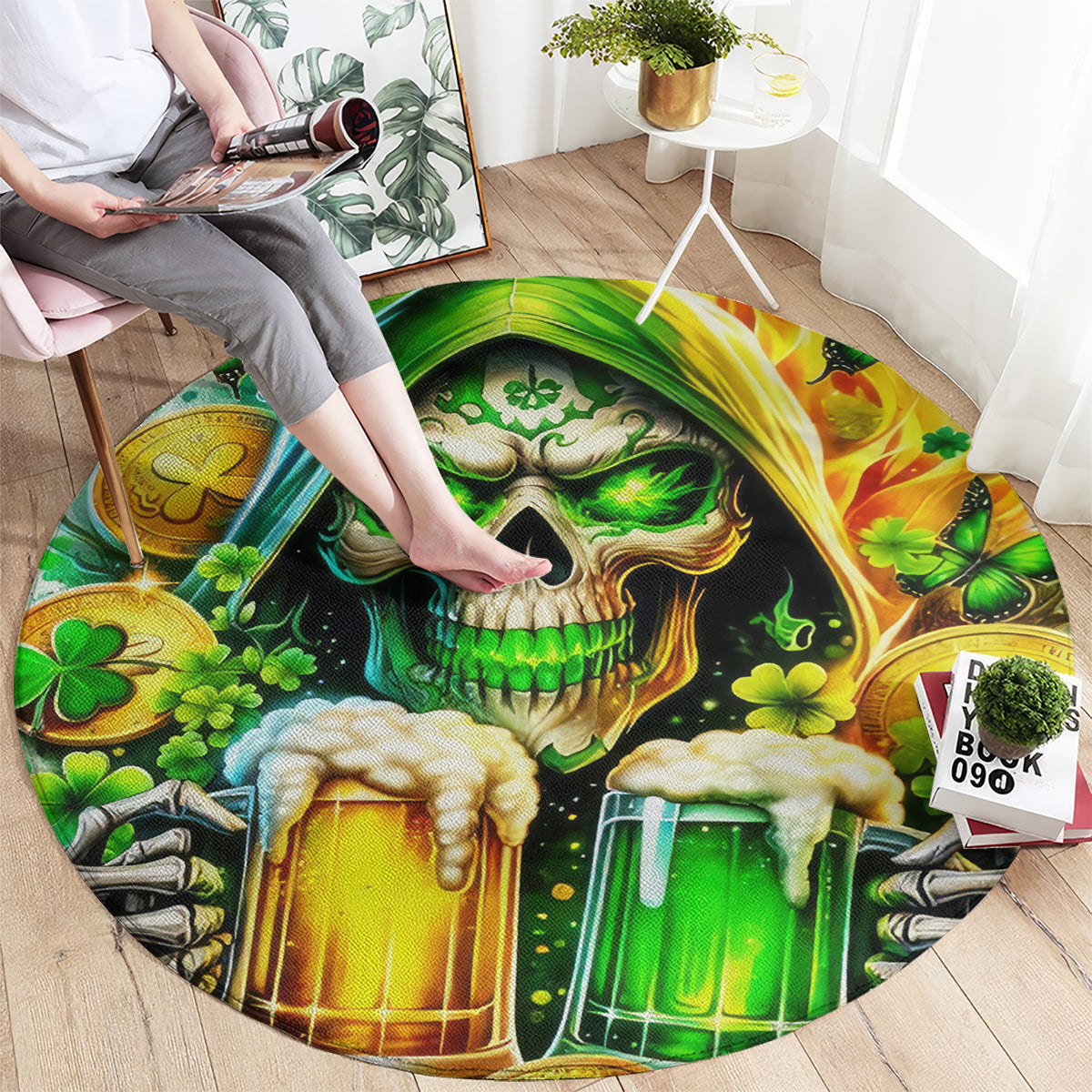 Irish Skull Round Carpet To Wash Down Another Beer To Wash Down This Beer