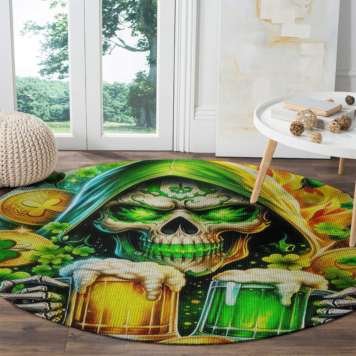 Irish Skull Round Carpet To Wash Down Another Beer To Wash Down This Beer