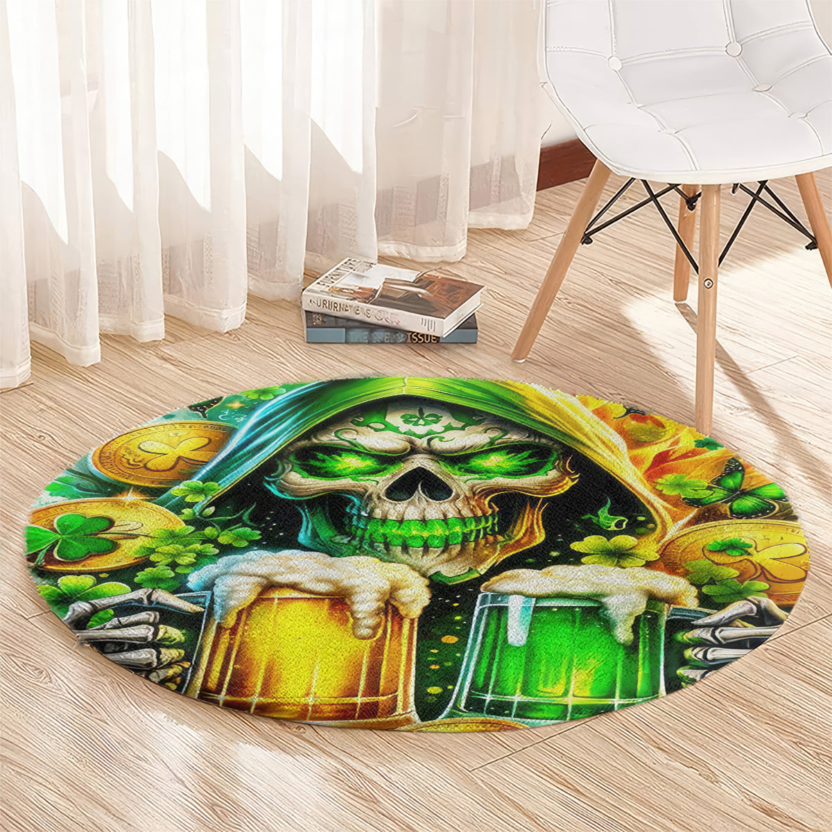 Irish Skull Round Carpet To Wash Down Another Beer To Wash Down This Beer