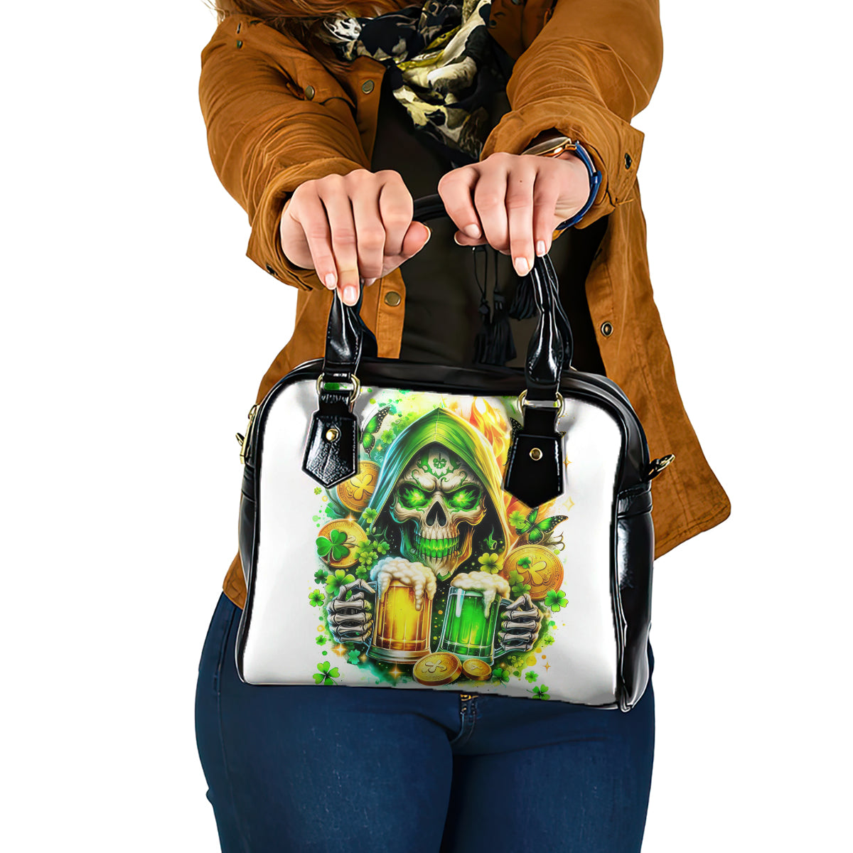 Irish Skull Shoulder Handbag To Wash Down Another Beer To Wash Down This Beer