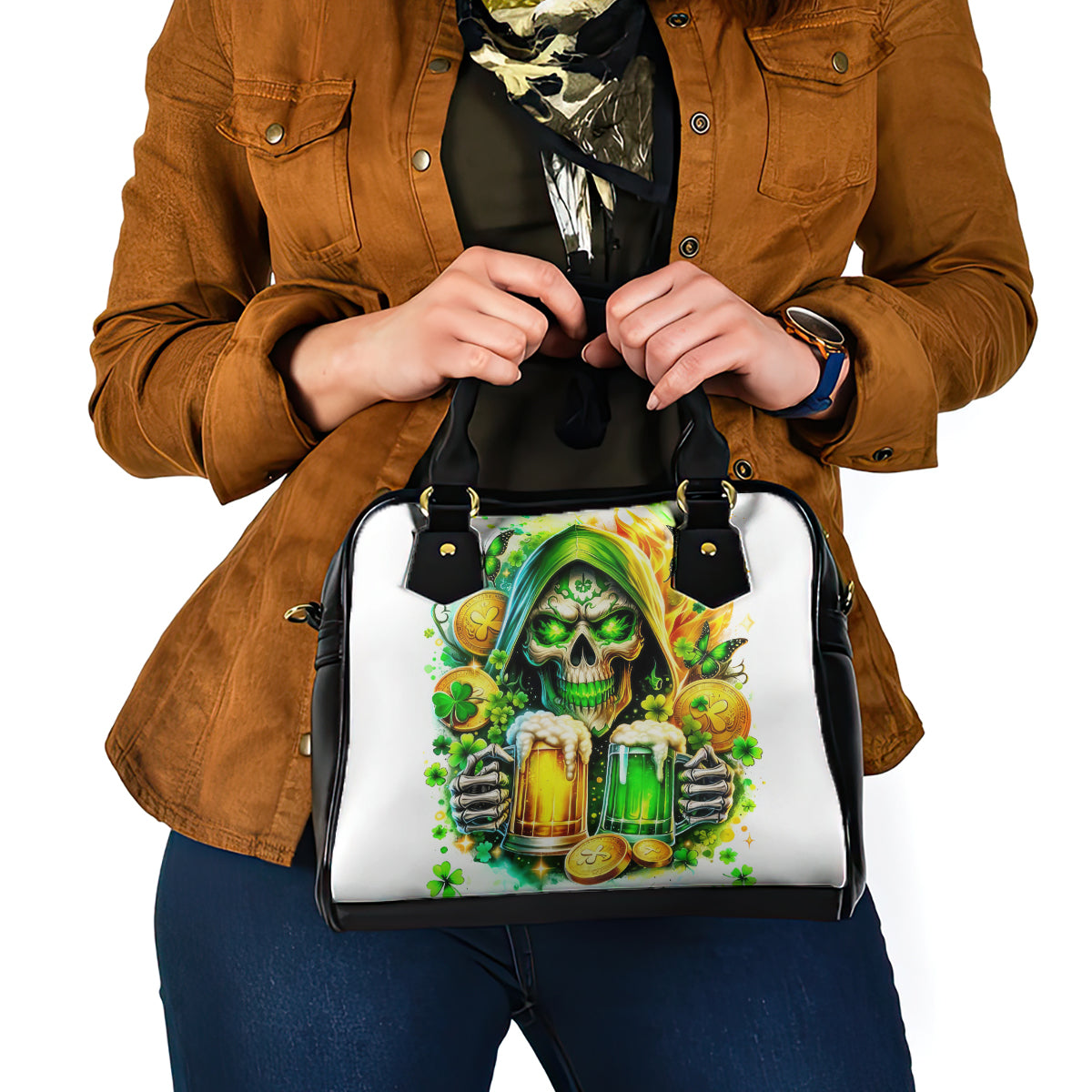 Irish Skull Shoulder Handbag To Wash Down Another Beer To Wash Down This Beer