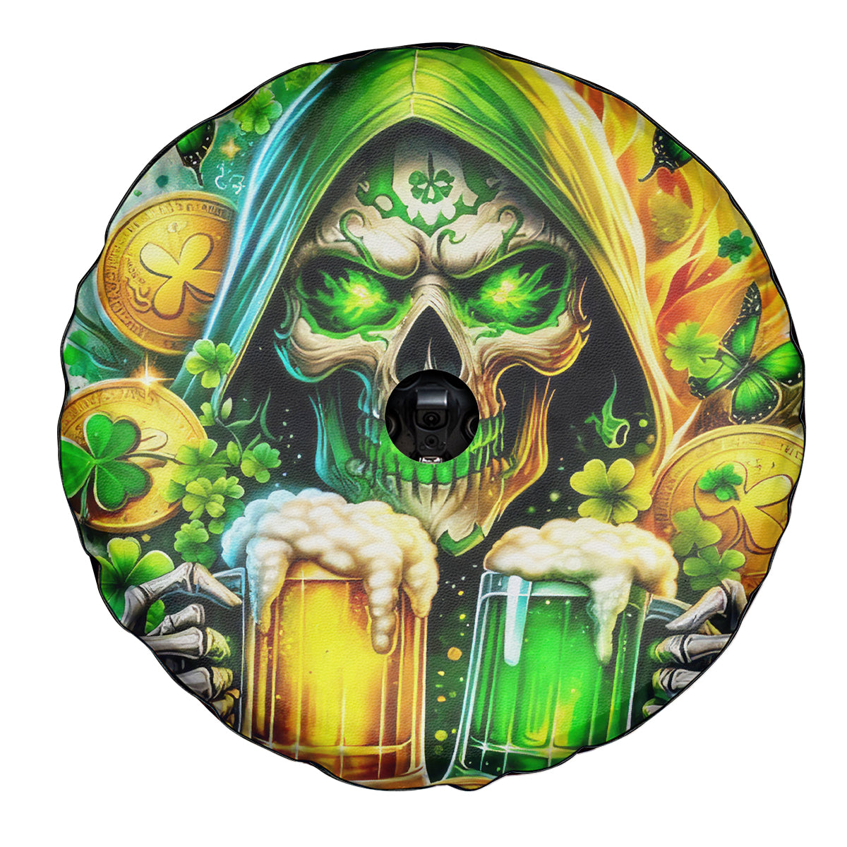 Irish Skull Spare Tire Cover To Wash Down Another Beer To Wash Down This Beer - Wonder Print Shop
