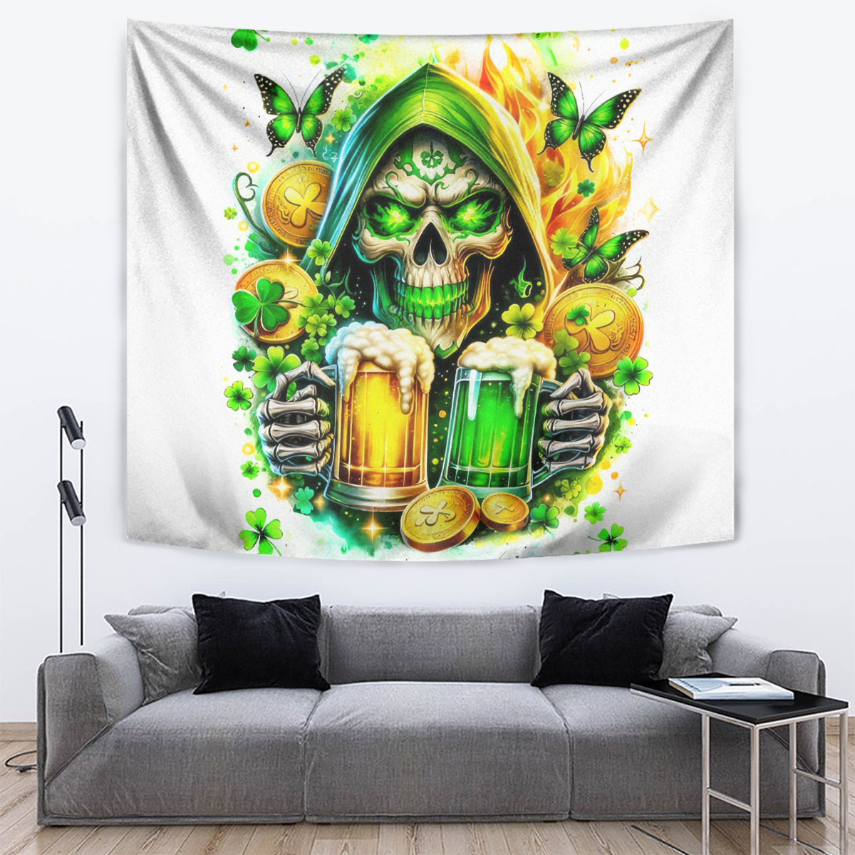 Irish Skull Tapestry To Wash Down Another Beer To Wash Down This Beer - Wonder Print Shop