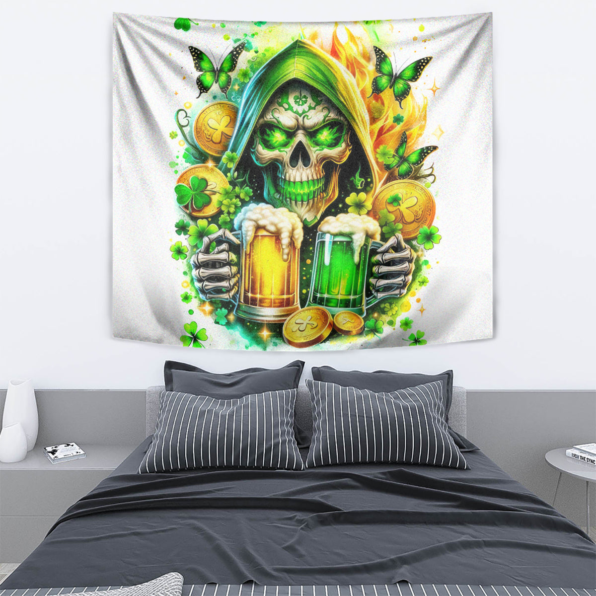 Irish Skull Tapestry To Wash Down Another Beer To Wash Down This Beer - Wonder Print Shop