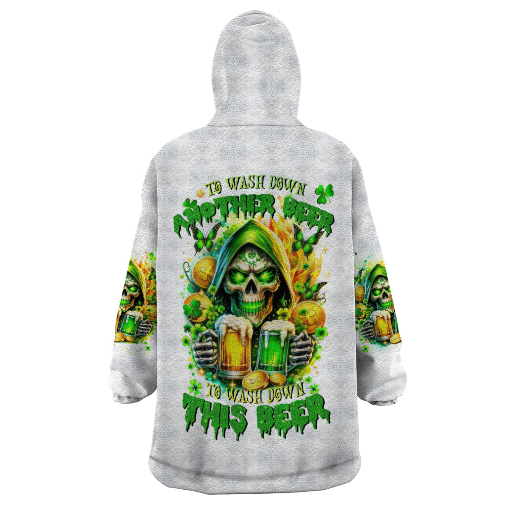 Irish Skull Wearable Blanket Hoodie To Wash Down Another Beer To Wash Down This Beer - Wonder Print Shop