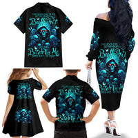 Witch Skull Family Matching Off Shoulder Long Sleeve Dress and Hawaiian Shirt The Good Girl In Me Got Tired Of The Bullshit - Wonder Print Shop