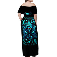 Witch Skull Off Shoulder Maxi Dress The Good Girl In Me Got Tired Of The Bullshit - Wonder Print Shop