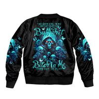 Witch Skull Sleeve Zip Bomber Jacket The Good Girl In Me Got Tired Of The Bullshit - Wonder Print Shop