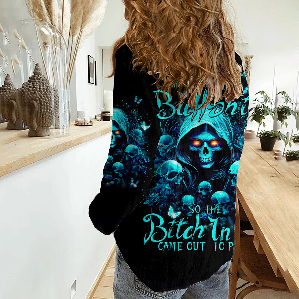 Witch Skull Women Casual Shirt The Good Girl In Me Got Tired Of The Bullshit - Wonder Print Shop