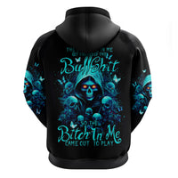 Witch Skull Zip Hoodie The Good Girl In Me Got Tired Of The Bullshit - Wonder Print Shop