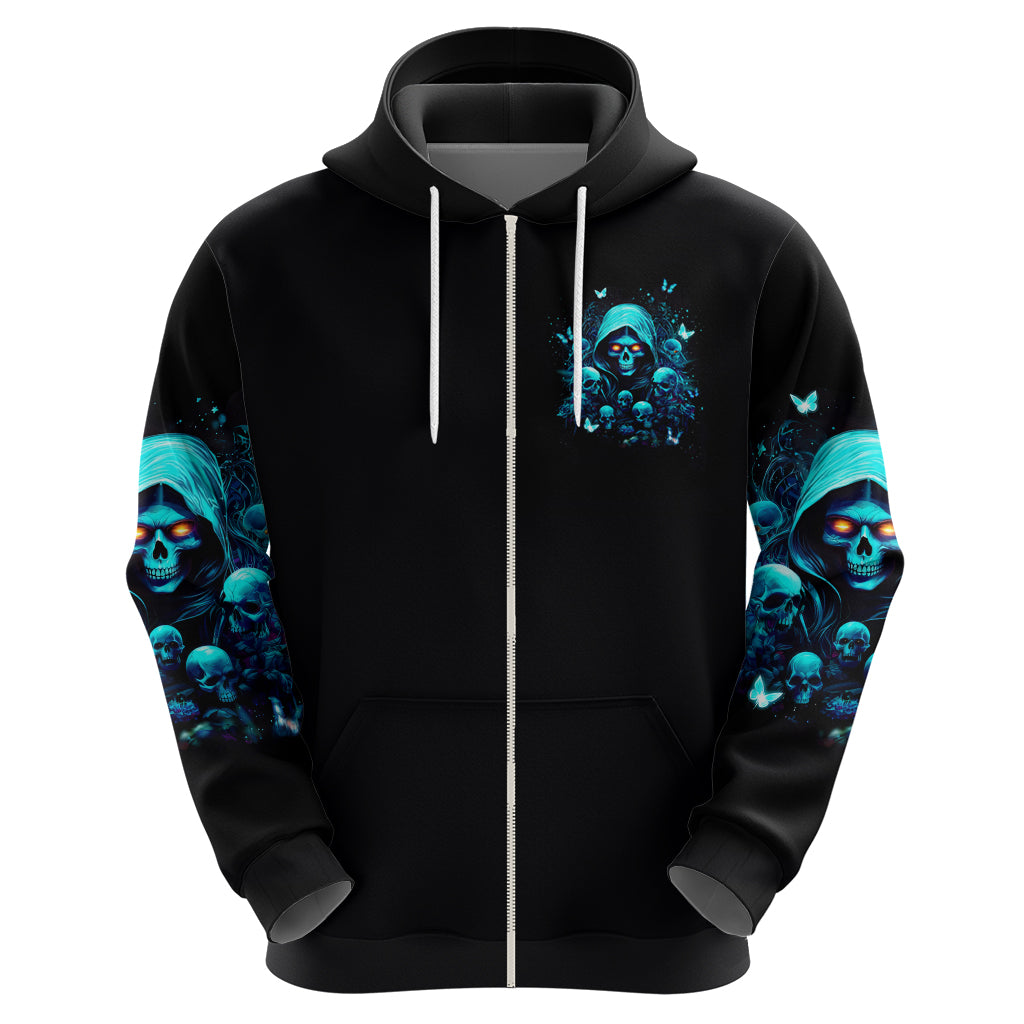 Witch Skull Zip Hoodie The Good Girl In Me Got Tired Of The Bullshit - Wonder Print Shop